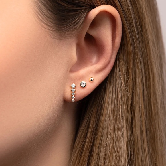 Ring Concierge Bezel Set Petite Diamond Studs (Pair) - Picture 7 of 14